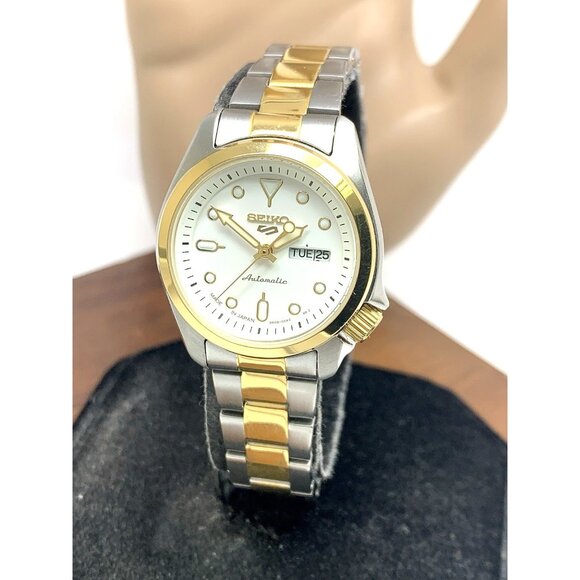 Seiko Women's Watch SRRA002 Automatic Silver Dial Two Tone Stainless Steel 28mm - Picture 1 of 15